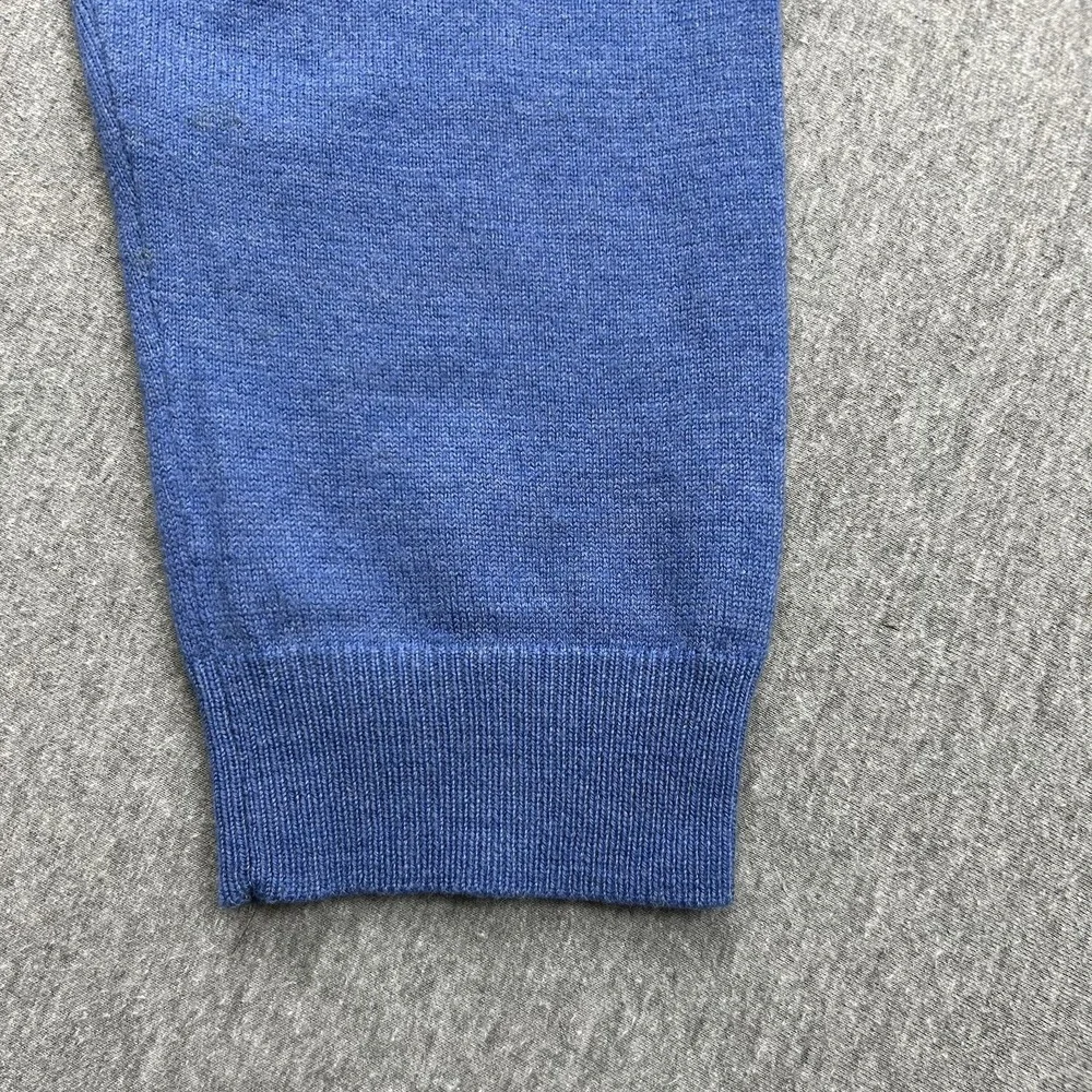 Brooks Brothers 346 Merino Wool Blend Mens Large Blue VNeck Sweater Long Sleeve - Picture 8 of 11